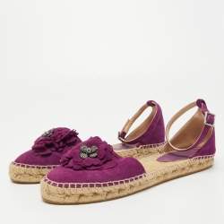 Pre Owned Jimmy Choo Purple Suede Dylan Espadrille Flats Size 40