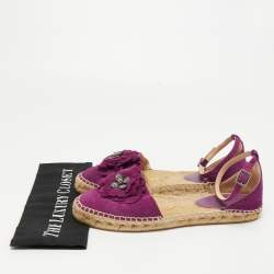 Pre Owned Jimmy Choo Purple Suede Dylan Espadrille Flats Size 40