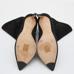 Pre Owned Jimmy Choo Black Suede Zip Ankle Length Boots Size 38