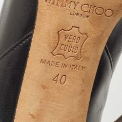 Jimmy Choo Black Leather Pointed Toe Pumps Size 40