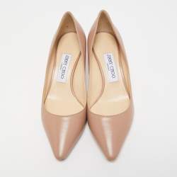 Pre Owned Jimmy Choo Dusty Pink Leather Romy Pumps Size 37