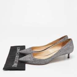 Pre Owned Jimmy Choo Metallic Glitter Pointed Toe Pumps Size 41