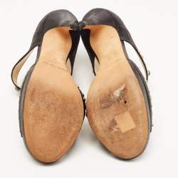 Pre Owned Jimmy Choo Black Studded Nubuck Leather Bonnie Back Zip Sandals Size 39