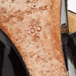 Jimmy Choo Black Patent Leather Cross Strap Slingback Sandals Size 35