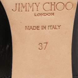 مملوكة مسبقًا Jimmy Choo Black Leather Strappy Ankle Booties Size 37