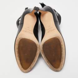 مملوكة مسبقًا Jimmy Choo Black Leather Strappy Ankle Booties Size 37