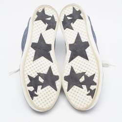 Pre Owned Jimmy Choo Light Blue Textured Leather Miami Low Top Sneakers Size 37