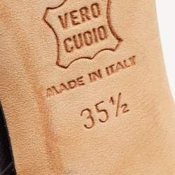 Pre Owned Jimmy Choo Black Leather Ankle Sandals Size 35.5