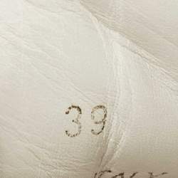 Pre Owned ijmmy Choo Metallic Leather and Coarse Glitter Diamond Sneakers Size 39