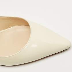 Pre Owned Jimmy Choo Cream Patent Leather Erin Slingback Pumps Size 39.5