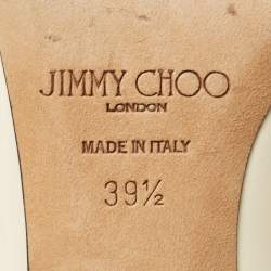 Pre Owned Jimmy Choo Cream Patent Leather Erin Slingback Pumps Size 39.5