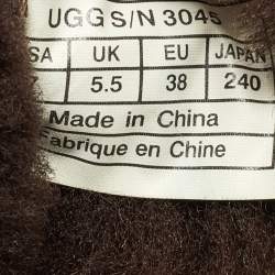 Pre Owned Jimmy Choo x Uggs Brown Studded Suede Fringe Snow Boots Size 38