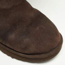 Pre Owned Jimmy Choo x Uggs Brown Studded Suede Fringe Snow Boots Size 38