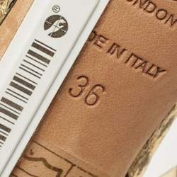 Pre Owned Jimmy Choo Metallic Gold Python Embossed Leather Sadira D'orsay Pumps Size 36