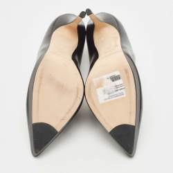 Pre Owned Jimmy Choo Black Leather Pointed Toe Ankle Booties Size 40