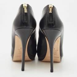 Pre Owned Jimmy Choo Black Leather Pointed Toe Ankle Booties Size 40