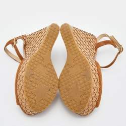 Pre Owned صندل جيمي تشو بيلا جلد نقش ثعبان بيج نعل روكي فيلين شريط كاحل مقاس 36