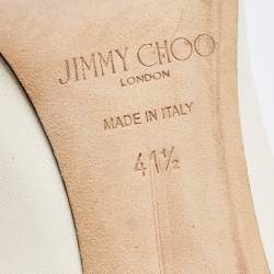 Pre Owned Jimmy Choo Cream Leather Rene Pumps Size 41.5