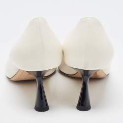 Pre Owned Jimmy Choo Cream Leather Rene Pumps Size 41.5