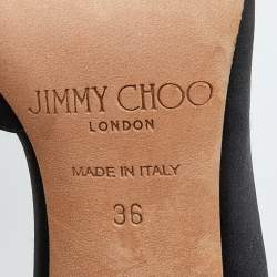 مملوكة مسبقًا Jimmy Choo Black Suede Lucy Ankle Strap Pointed Toe D'orsay Pumps Size 36