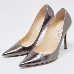 Pre Owned Jimmy Choo Metallic Watersnake Romy Pumps Size 40