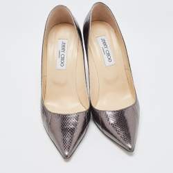 Pre Owned Jimmy Choo Metallic Watersnake Romy Pumps Size 40