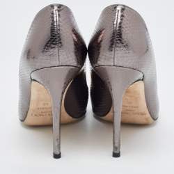 Pre Owned Jimmy Choo Metallic Watersnake Romy Pumps Size 40