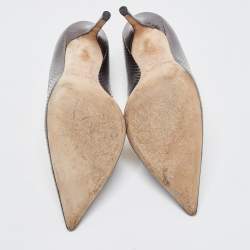 Pre Owned Jimmy Choo Metallic Watersnake Romy Pumps Size 40