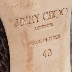 Pre Owned Jimmy Choo Metallic Watersnake Romy Pumps Size 40