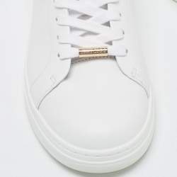Pre Owned Jimmy Choo White Leather Rome/F Low Top Sneakers Size 39
