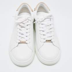 Pre Owned Jimmy Choo White Leather Rome/F Low Top Sneakers Size 39