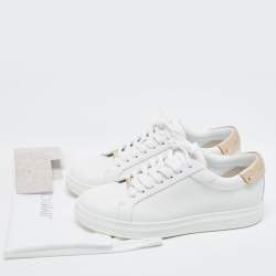 Pre Owned Jimmy Choo White Leather Rome/F Low Top Sneakers Size 39