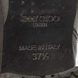 مملوكة مسبقًا Jimmy Choo Black Leather Midcalf Boots Size 37.5