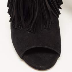 Pre Owned Jimmy Choo Black Suede Daxen Booties Size 39.5