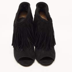 Pre Owned Jimmy Choo Black Suede Daxen Booties Size 39.5