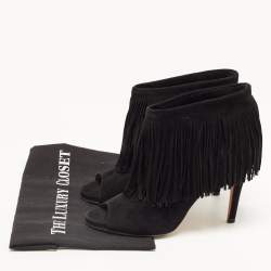 Pre Owned Jimmy Choo Black Suede Daxen Booties Size 39.5