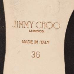 Pre Owned Jimmy Choo Black Suede Pointed Toe Ballet Flats Size 36