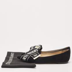 Pre Owned Jimmy Choo Black Suede Pointed Toe Ballet Flats Size 36