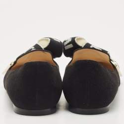 Pre Owned Jimmy Choo Black Suede Pointed Toe Ballet Flats Size 36