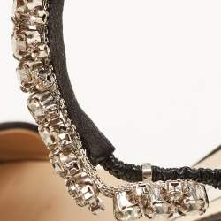 Pre Owned Jimmy Choo Black Satin Santina Platform Sandals Size 37.5