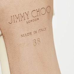 مملوكة مسبقًا Jimmy Choo Cream Patent Leather Lang  Ankle Sandals Size 38