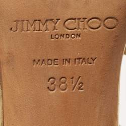 Jimmy Choo Gold Leather Lance Ankle Strap Sandals Size 38.5