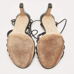 مملوكة مسبقًا Jimmy Choo Black Leather Sandals Size 37