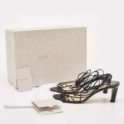 مملوكة مسبقًا Jimmy Choo Black Leather Sandals Size 37