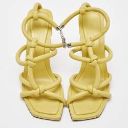 مملوكة مسبقًا Jimmy Choo Yellow Leather Bay Sandals Size 39