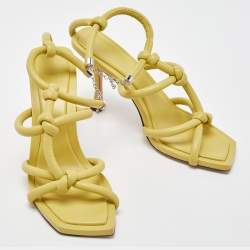 مملوكة مسبقًا Jimmy Choo Yellow Leather Bay Sandals Size 39