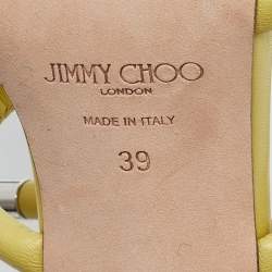مملوكة مسبقًا Jimmy Choo Yellow Leather Bay Sandals Size 39