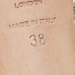 Pre Owned Jimmy Choo Metallic Silver Glitter Peep Toe Dahlia Pumps Size 38