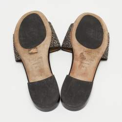 مملوكة مسبقًا Jimmy Choo Multicolor Glitter Flat Slides Size 39.5