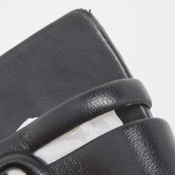 Pre Owned Jimmy Choo Black Leather Laran Flat Slides Size 38